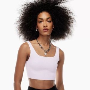 Aritzia Babaton Sculpted Knit Tank Top in Frosted Lilac (M)